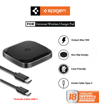 Wireless Charger Pad Spigen 15W USB C IPhone /Android Qi Fast Charging